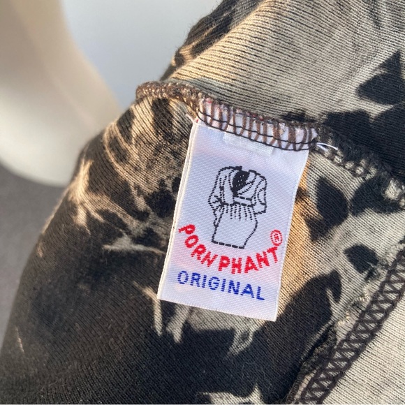 Vintage 90 “Porn Phant” bleach tie-dye asymmetrical ruffle top - Picture 5 of 5